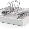 HOUSE DAY Clear Plastic Pants Hanger with Clips 50PC Heavy Duty-0