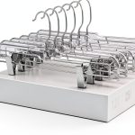 HOUSE DAY Clear Plastic Pants Hanger with Clips 50PC Heavy Duty-0