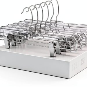 HOUSE DAY Clear Plastic Pants Hanger with Clips 50PC Heavy Duty-0