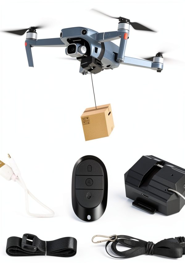 Aojudic Drone Payload Dropper Black 750g Capacity Remote Control-0