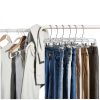 HOUSE DAY Clear Plastic Pants Hanger with Clips 50PC Heavy Duty-3