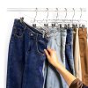 HOUSE DAY Clear Skirt Hangers 100PC Plastic with Anti‑Slip Clips-2