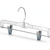 HOUSE DAY Clear Skirt Hangers 100PC Plastic with Anti‑Slip Clips-8