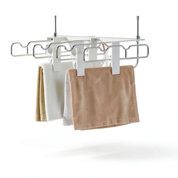 Mysig White Skirt Hanger with Anti‑Slip Clips Space Saving-4