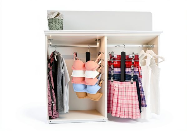 KAQUBE Skirt Hanger 2‑Pack Black Wood Space‑Saving Rotating Hook-1