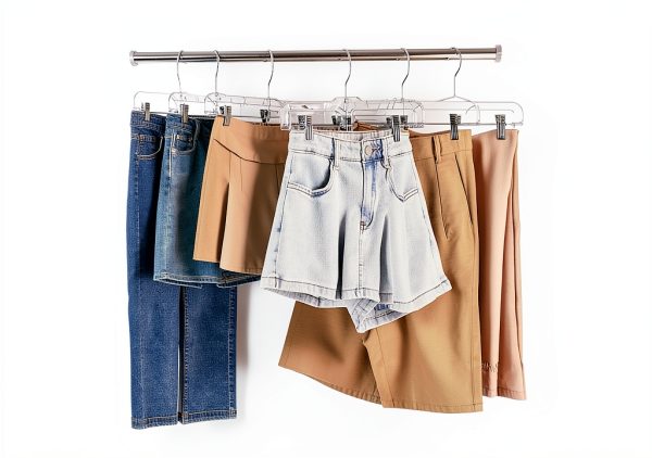 HOUSE DAY Clear 25PC Plastic Skirt & Pants Hangers with Clips-7