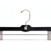 Nahanco 14" Black Plastic Skirt Hanger Chrome Swivel Hook Model 2600RC-0