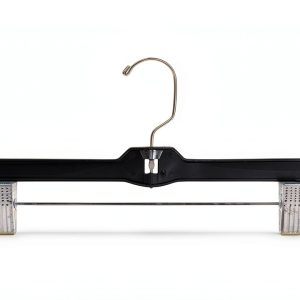 Nahanco 14" Black Plastic Skirt Hanger Chrome Swivel Hook Model 2600RC-0