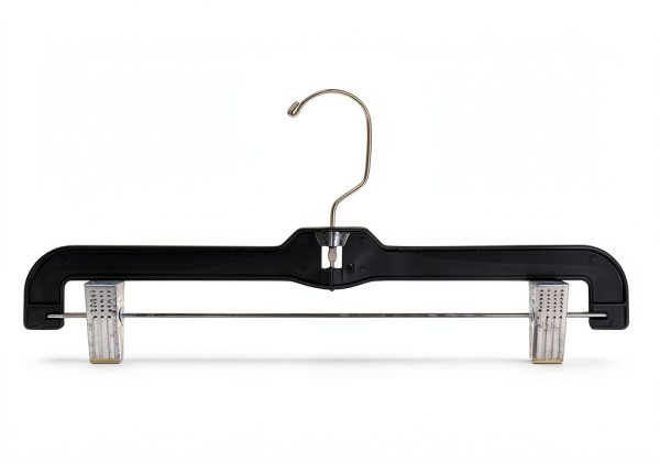 Nahanco 14" Black Plastic Skirt Hanger Chrome Swivel Hook Model 2600RC-0