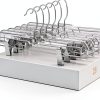 HOUSE DAY Clear 25PC Plastic Skirt & Pants Hangers with Clips-0