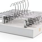 HOUSE DAY Clear 25PC Plastic Skirt & Pants Hangers with Clips-0