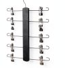 KAQUBE Skirt Hanger 2‑Pack Black Wood Space‑Saving Rotating Hook-2