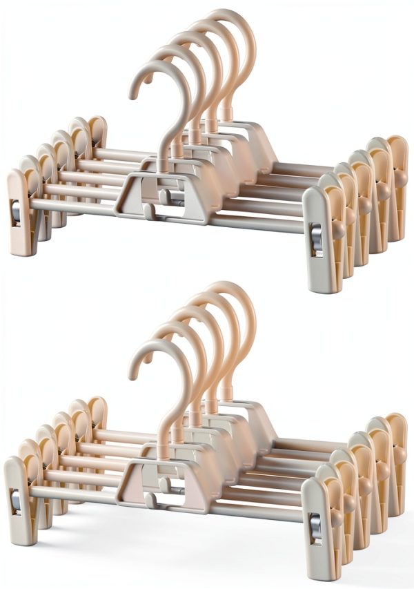 DOITOOL Space Saving Plastic Skirt Hanger Set 10 Medium White with-0