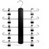KAQUBE Skirt Hanger 2‑Pack Black Wood Space‑Saving Rotating Hook-6