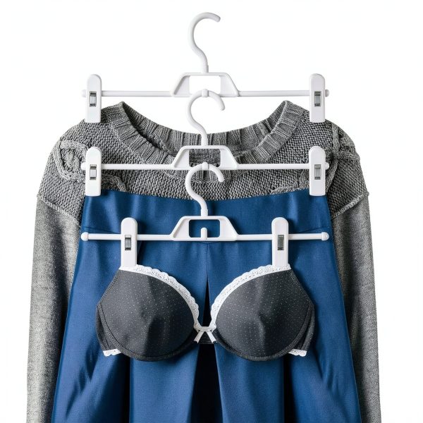 DOITOOL Space Saving Plastic Skirt Hanger Set 10 Medium White with-6