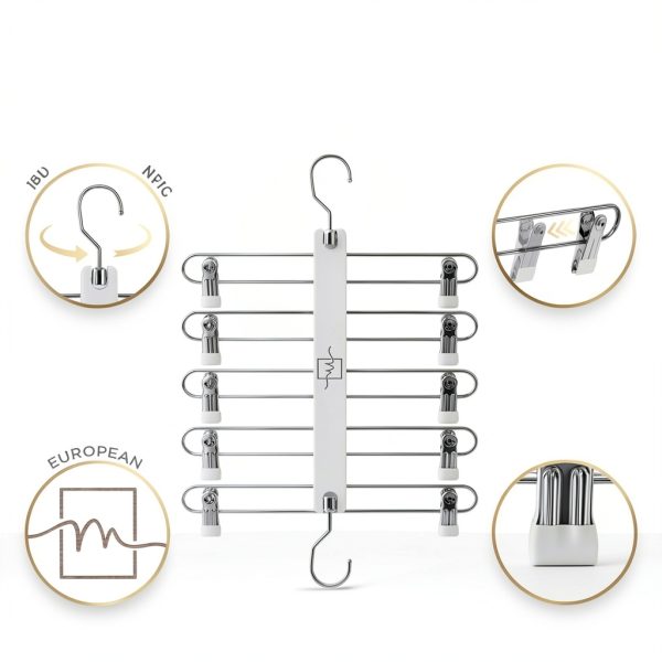 MORALVE Beech Wood Skirt Hanger 2‑Pack Space‑Saving Closet Organizer-1