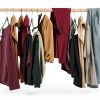 MORALVE Beech Wood Skirt Hanger 2‑Pack Natural Space‑Saving Organizer-2
