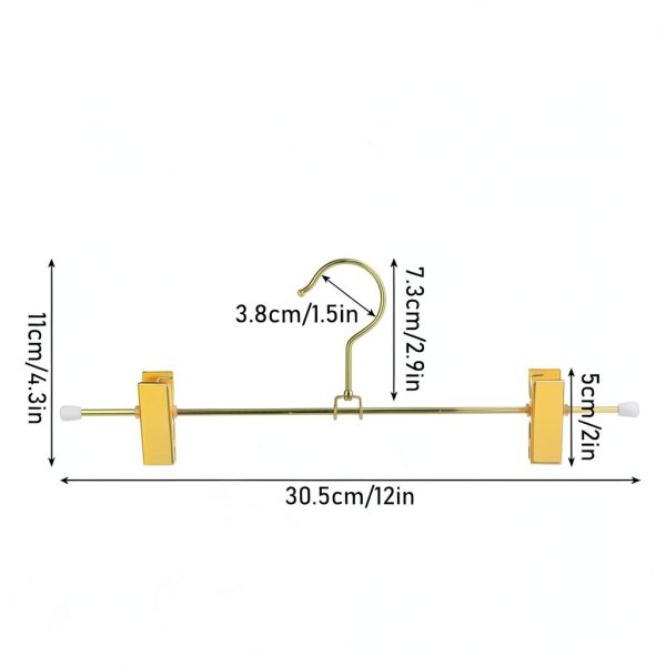 Gold Skirt Hanger with Adjustable Clips by Meyeyaia 12in Iron-1