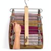 MORALVE Beech Wood Skirt Hanger 2‑Pack Natural Space‑Saving Organizer-6