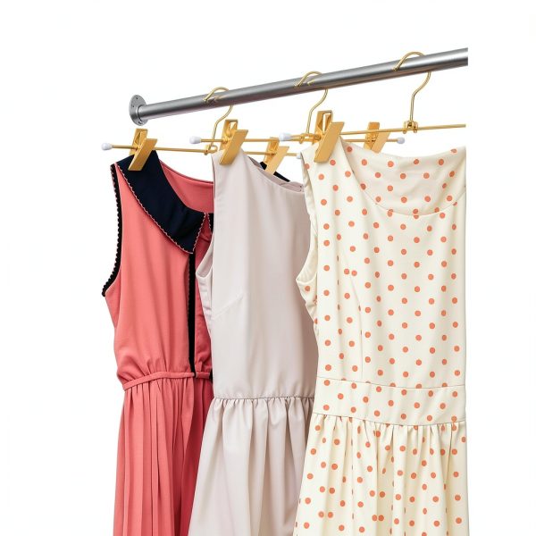 Gold Skirt Hanger with Adjustable Clips by Meyeyaia 12in Iron-6