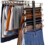 MORALVE Skirt Hanger Set 2 Pack Beech Wood Heavy Duty Space Saving-0