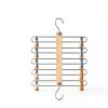 MORALVE Beech Wood Skirt Hanger 2‑Pack Natural Space‑Saving Organizer-4
