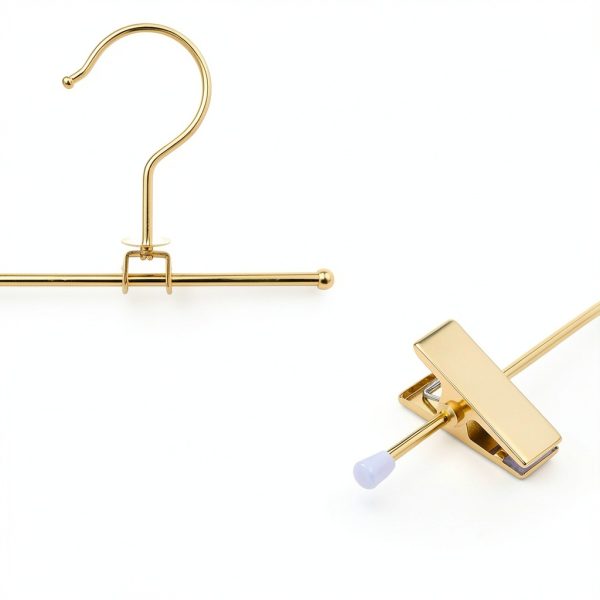 Gold Skirt Hanger with Adjustable Clips by Meyeyaia 12in Iron-2