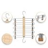 MORALVE Beech Wood Skirt Hanger 2‑Pack Natural Space‑Saving Organizer-1