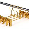 Gold Skirt Hanger with Adjustable Clips by Meyeyaia 12in Iron-5