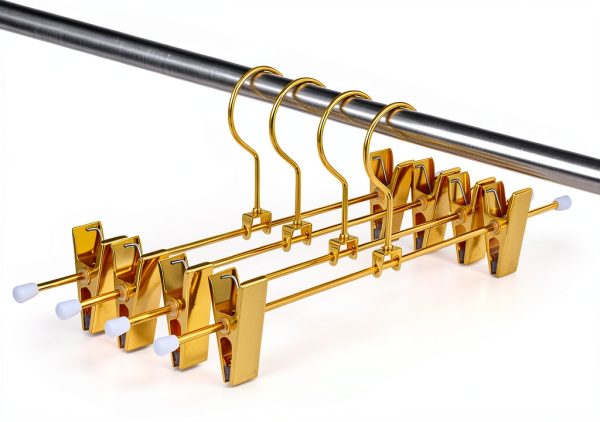 Gold Skirt Hanger with Adjustable Clips by Meyeyaia 12in Iron-5