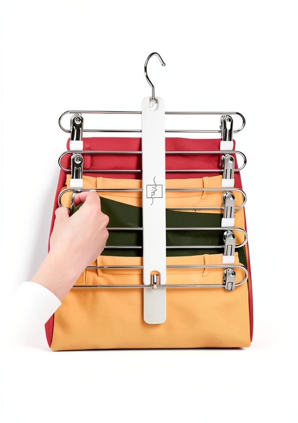 MORALVE Beech Wood Skirt Hanger 2‑Pack Space‑Saving Closet Organizer-6
