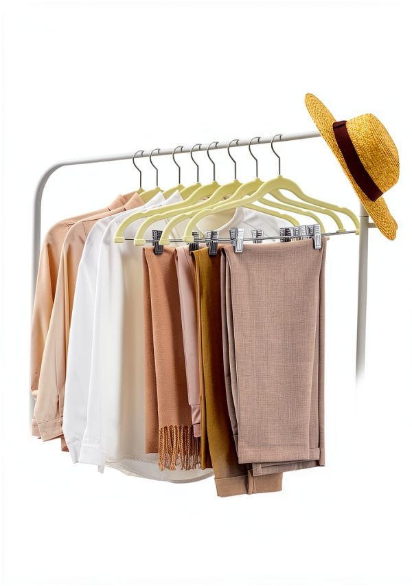 Velvet Pants Hangers cozymood 36 Pack Beige Anti‑Slip Rotatable-4