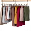 MORALVE Beech Wood Skirt Hanger 2‑Pack Natural Space‑Saving Organizer-3