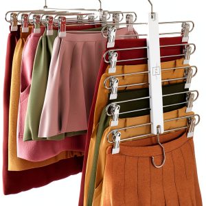 MORALVE Beech Wood Skirt Hanger 2‑Pack Space‑Saving Closet Organizer-0