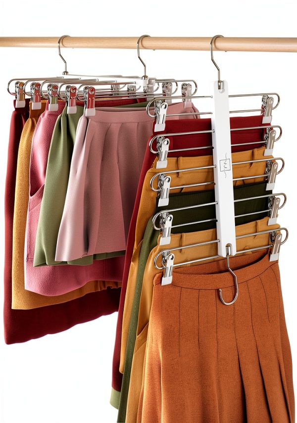 MORALVE Beech Wood Skirt Hanger 2‑Pack Space‑Saving Closet Organizer-0
