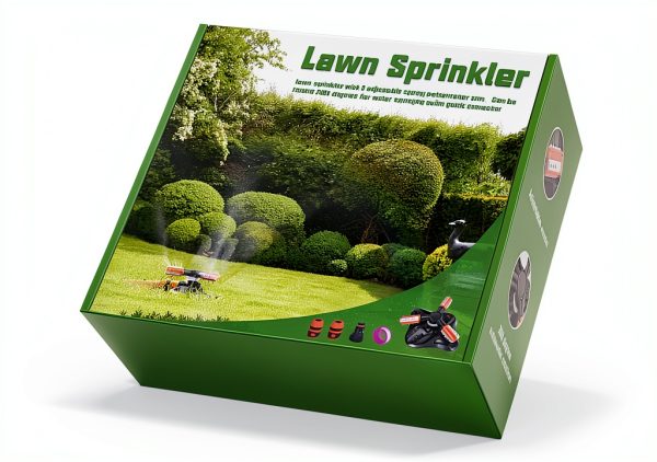 Garden Sprinkler WOVUU 360° Automatic Rotating with 36 Nozzles Orange-1