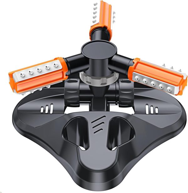Garden Sprinkler WOVUU 360° Automatic Rotating with 36 Nozzles Orange-6